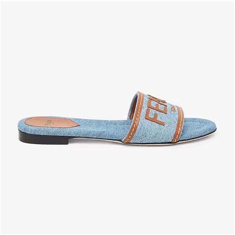 womens fendi slide sandals|fendi denim slides.